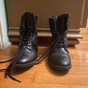 Steve Madden Black Combat Boots